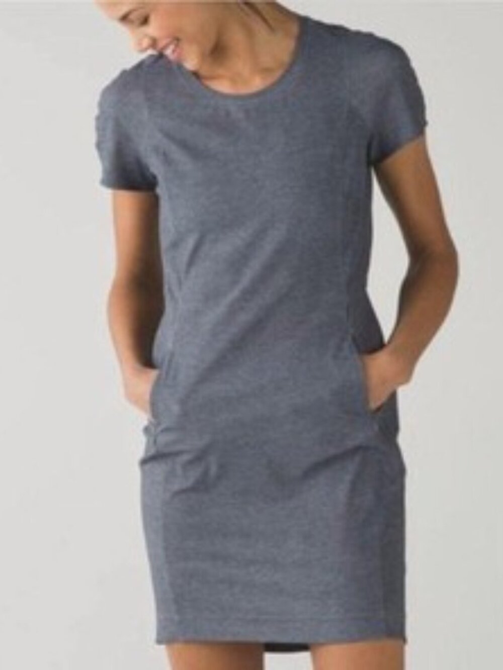 Lululemon &go Endeavor Dress Heathered Texture Printed Gray Deep Coal Size 4